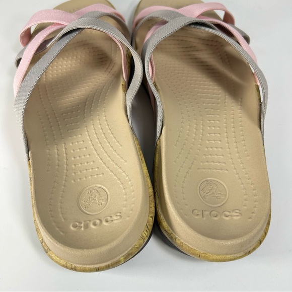 Crocs Edie Stretch Criss-Cross Strappy Slip On Slide Sandal 14966; Women’s Sz 10 - Picture 12 of 14